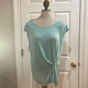 Kiind Of Draped cap sleeves Sea Blue polyester viscose tunic top women’s size L